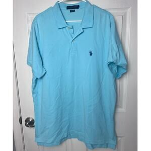 US Polo Assn. 100% Cotton Short Sleeve Polo Men's Size XL Light Blue